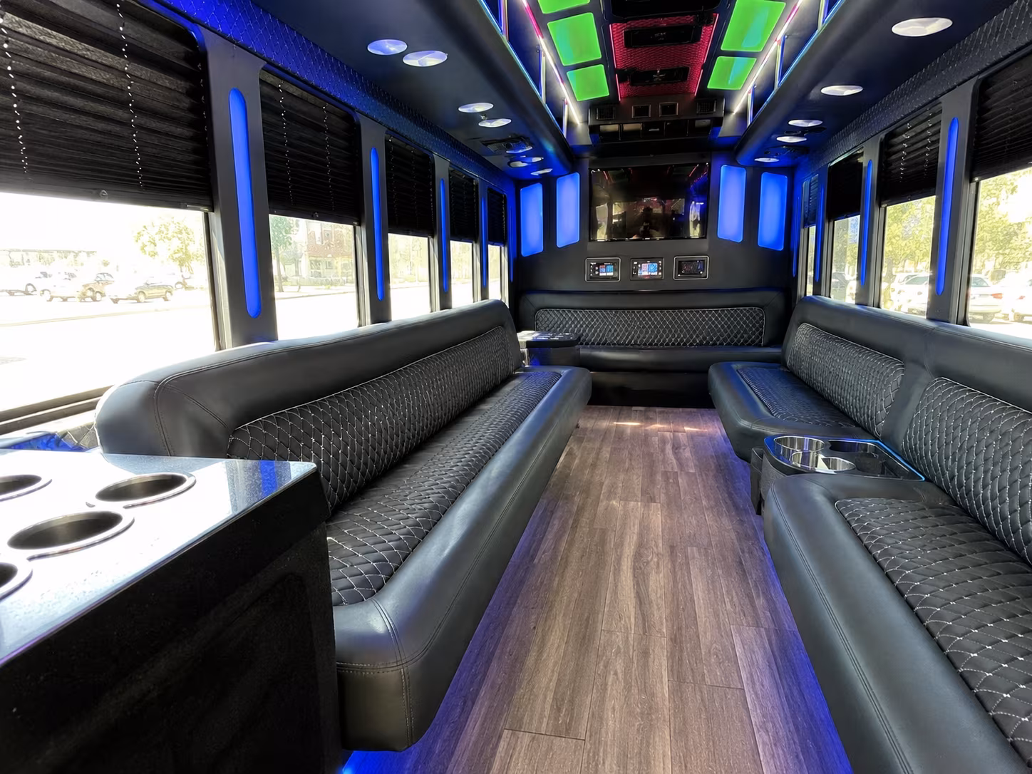 springfield 15 passenger party bus inside