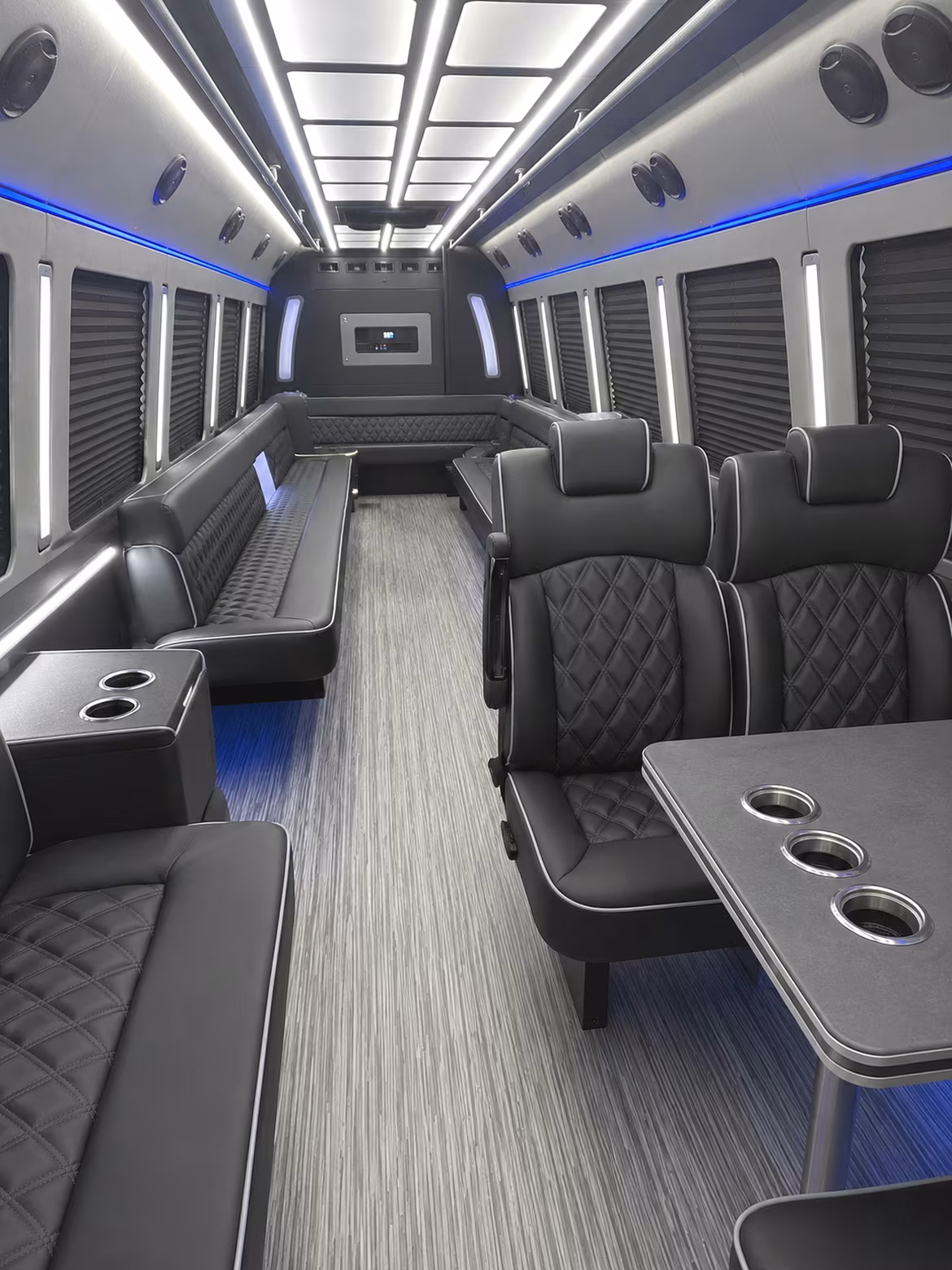 springfield 25 passenger party bus inside