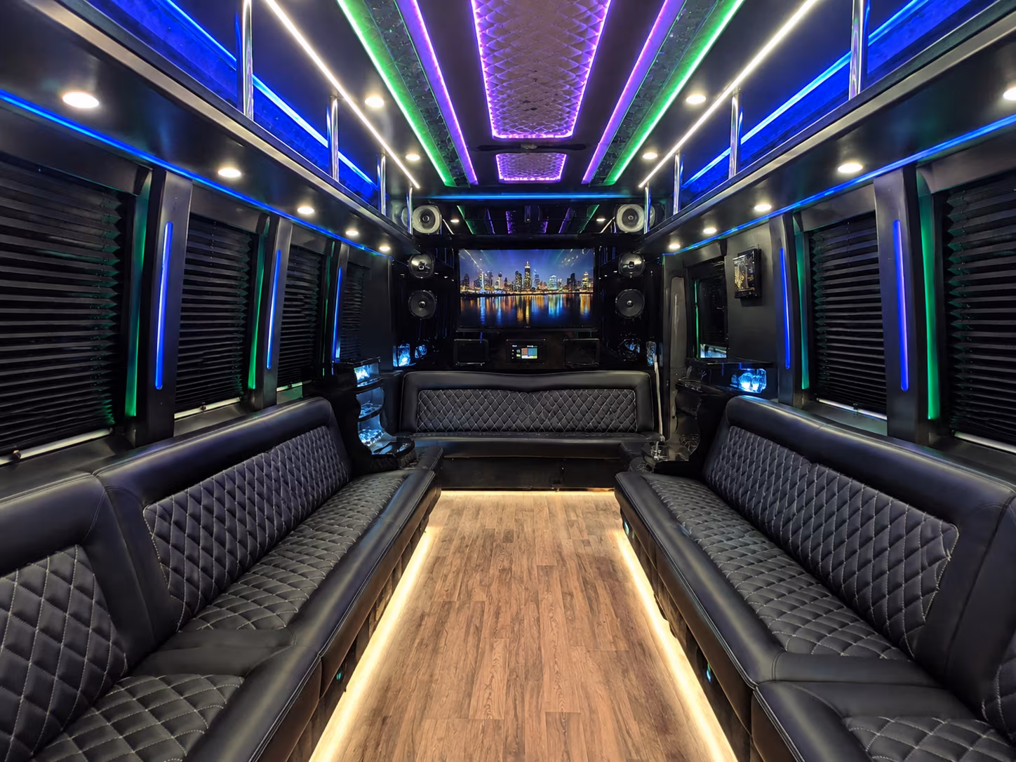 springfield 25 passenger party bus interior