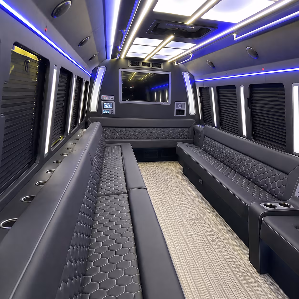springfield 40 passenger party bus inside